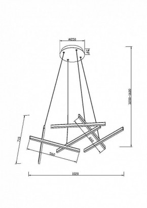 Подвесная люстра Maytoni Line MOD016PL-L80GK в Екатеринбурге - mebel24.online | фото 4