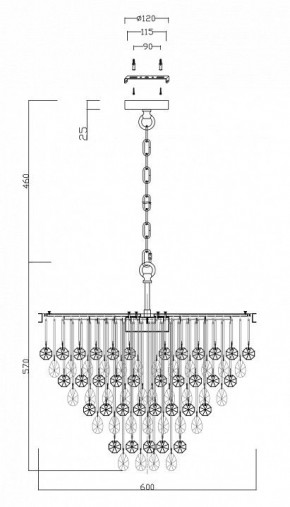 Подвесная люстра Maytoni Linn MOD091PL-07G в Екатеринбурге - mebel24.online | фото 5