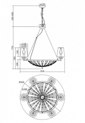 Подвесная люстра Maytoni Pantheon H021PL-06CH в Екатеринбурге - mebel24.online | фото 5