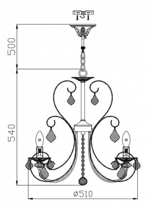 Подвесная люстра Maytoni Princess ARM270-05-R в Екатеринбурге - mebel24.online | фото