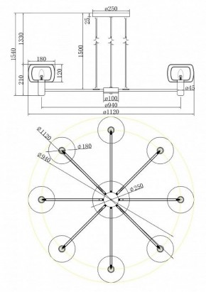 Подвесная люстра Maytoni Vision MOD411PL-08G в Екатеринбурге - mebel24.online | фото 4