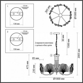 Подвесная люстра Odeon Light Ventaglio 4870/7 в Екатеринбурге - mebel24.online | фото 6