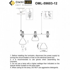 Подвесная люстра Omnilux Trevasco OML-59603-12 в Екатеринбурге - mebel24.online | фото 8