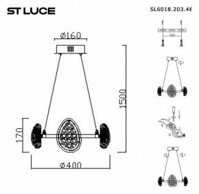Подвесная люстра ST-Luce Enigma SL6018.203.48 в Екатеринбурге - mebel24.online | фото 4