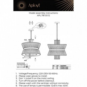 Подвесной светильник Aployt Virzhiniya APL.781.03.12 в Екатеринбурге - mebel24.online | фото 3