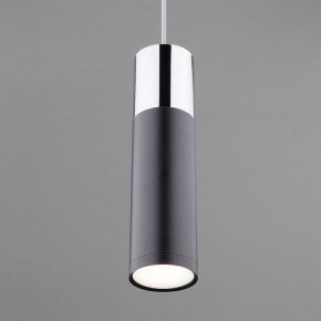 Подвесной светильник Eurosvet Double Topper 50135/1 LED хром/черный в Екатеринбурге - mebel24.online | фото 2