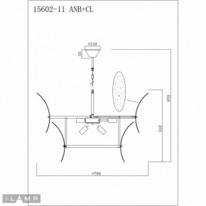 Подвесной светильник iLamp Gramercy 15602-11 ANB+CL в Екатеринбурге - mebel24.online | фото 3