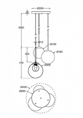 Подвесной светильник Maytoni Basic form MOD521PL-03G в Екатеринбурге - mebel24.online | фото 3