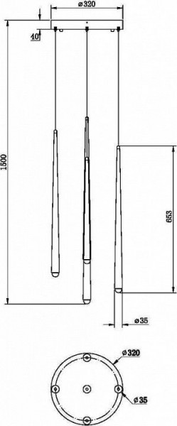 Подвесной светильник Maytoni Halo MOD132PL-L30BSK в Екатеринбурге - mebel24.online | фото 2