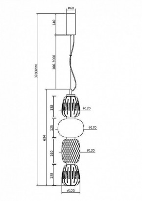 Подвесной светильник Maytoni Pattern MOD267PL-L32CH3K в Екатеринбурге - mebel24.online | фото 4