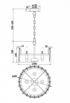 Подвесной светильник Maytoni Puntes MOD043PL-04G в Екатеринбурге - mebel24.online | фото 4