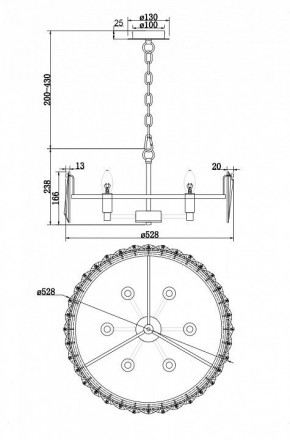 Подвесной светильник Maytoni Puntes MOD043PL-06G в Екатеринбурге - mebel24.online | фото 4