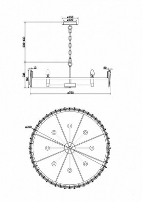 Подвесной светильник Maytoni Puntes MOD043PL-08CH в Екатеринбурге - mebel24.online | фото 4