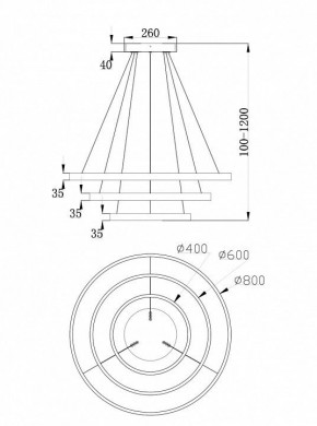 Подвесной светильник Maytoni Rim MOD058PL-L100BS4K в Екатеринбурге - mebel24.online | фото 6