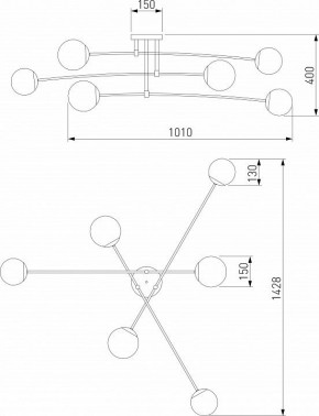 Потолочная люстра Eurosvet Netz 30181/6 черный в Екатеринбурге - mebel24.online | фото