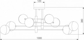 Потолочная люстра Eurosvet Nuvola 70129/8 латунь в Екатеринбурге - mebel24.online | фото 3