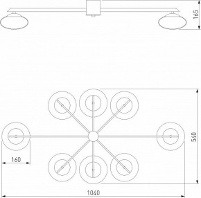Потолочная люстра Eurosvet Opaline 70220/8 черный в Екатеринбурге - mebel24.online | фото 2