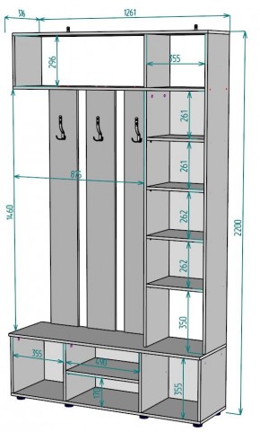 Прихожая с зеркалом V19_M в Екатеринбурге - mebel24.online | фото 2