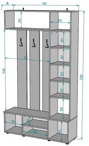 Прихожая с зеркалом V20_M в Екатеринбурге - mebel24.online | фото 2