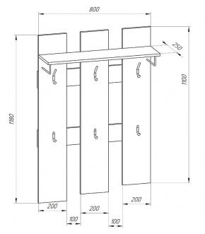 Прихожая-вешалка большая 800 в Екатеринбурге - mebel24.online | фото 2