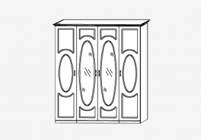 Прованс-2 Шкаф 4-х дверный с 2 зеркалами (Бежевый/Текстура белая платиной золото) в Екатеринбурге - mebel24.online | фото 2