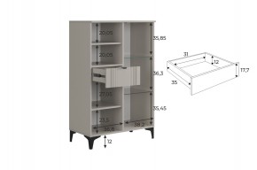 РИЧ Комод 2 со стеклом в Екатеринбурге - mebel24.online | фото 3