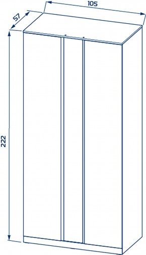 S01194 Варма Стор 105 шкаф распашной с зеркалом 222х105х57, белый в Екатеринбурге - mebel24.online | фото 2