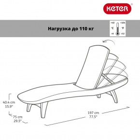 Шезлонг Пацифик (Pacific) графит в Екатеринбурге - mebel24.online | фото 2