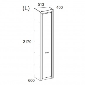 Шкаф 1DT L, OLIVIA, цвет вудлайн крем/дуб анкона в Екатеринбурге - mebel24.online | фото 2