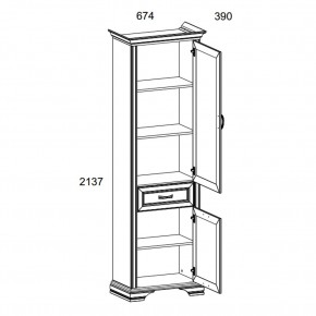 Шкаф 2D1S, MONAKO, цвет Сосна винтаж/дуб анкона в Екатеринбурге - mebel24.online | фото 3