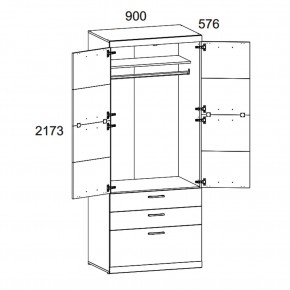 Шкаф 2D3S OSKAR , цвет дуб Санремо в Екатеринбурге - mebel24.online | фото 3