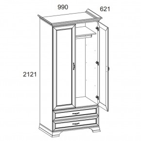 Шкаф 2DG2S, TIFFANY, цвет вудлайн кремовый в Екатеринбурге - mebel24.online | фото 3