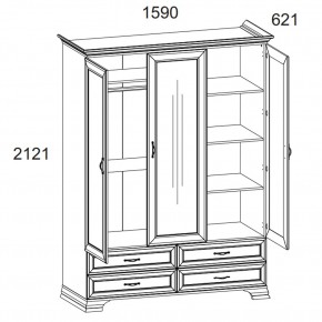 Шкаф 3D4S Z, TIFFANY, цвет вудлайн кремовый в Екатеринбурге - mebel24.online | фото 2