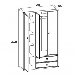 Шкаф 3DG2S, MAGELLAN, цвет Сосна винтаж в Екатеринбурге - mebel24.online | фото 4