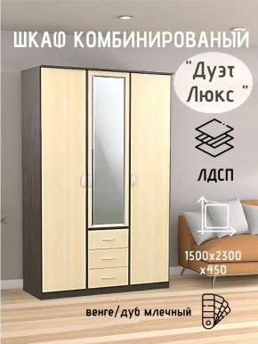 Шкаф комбинированный Дуэт Люкс с зеркалом в Екатеринбурге - mebel24.online | фото 3