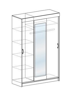 Шкаф-купе Басса ШКК 551 шимо шимо светлый/темный в Екатеринбурге - mebel24.online | фото 3