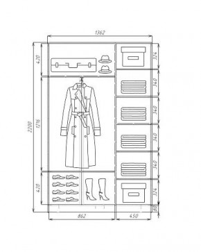 Шкаф-купе ХИТ 22-4-14-77 (420) в Екатеринбурге - mebel24.online | фото 3