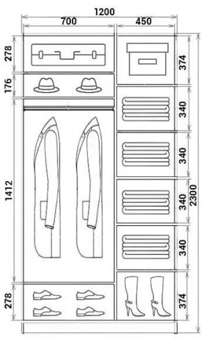 Шкаф-купе ХИТ 23-12-22 (620) в Екатеринбурге - mebel24.online | фото 2