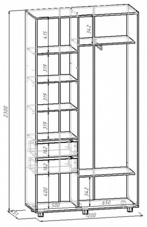 Шкаф-купе Удачный 1200x450x2300 в Екатеринбурге - mebel24.online | фото 3