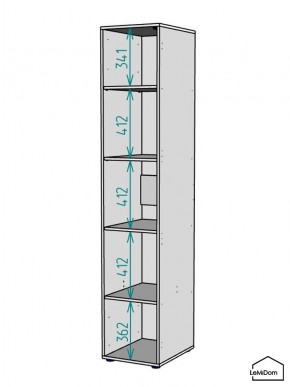 Шкаф Linnea MHR-1-2 2050х400х510 (Графит-М 11.1.25) в Екатеринбурге - mebel24.online | фото 3