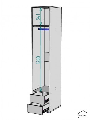 Шкаф Linnea MHR-1-3 2050х400х510 (Белый-М 11.1.2) в Екатеринбурге - mebel24.online | фото 3