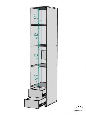 Шкаф Linnea MHR-1-4 2050х400х510 (Графит-М 11.1.25) в Екатеринбурге - mebel24.online | фото 3