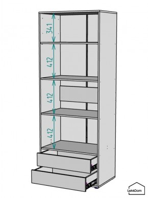 Шкаф Linnea MHR-2PO-4 2050х800х510 (Белый-М 11.1.2) в Екатеринбурге - mebel24.online | фото 3