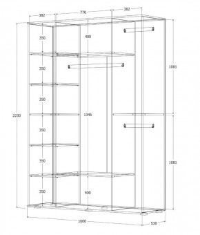 Шкаф Норден 1600 (Белый текстурный) в Екатеринбурге - mebel24.online | фото 3