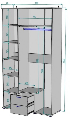 Шкаф Ольга H54 в Екатеринбурге - mebel24.online | фото 2