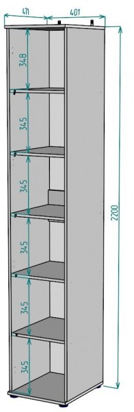 Шкаф Ольга H59 в Екатеринбурге - mebel24.online | фото 2