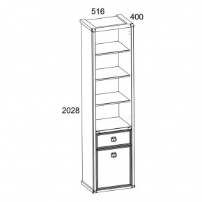 Шкаф открытый 1D1S, MAGELLAN, цвет Сосна винтаж в Екатеринбурге - mebel24.online | фото 2