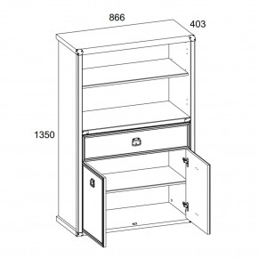 Шкаф открытый 2D1S, MAGELLAN, цвет Сосна винтаж в Екатеринбурге - mebel24.online | фото 3