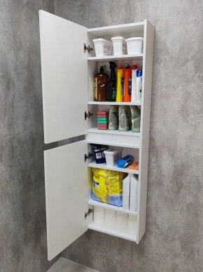 Шкаф пенал навесной для ванной MH11-MA 450х1548 (Белый-М 10.1.1) Белый глянец в Екатеринбурге - mebel24.online | фото 9