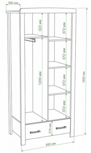 Шкаф платяной Бартоло Ш2Д в Екатеринбурге - mebel24.online | фото 2